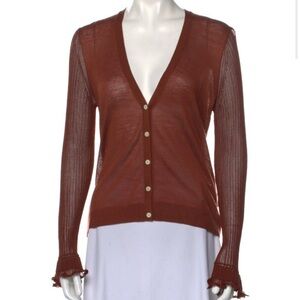 Burnt Orange Cardigan Sweater